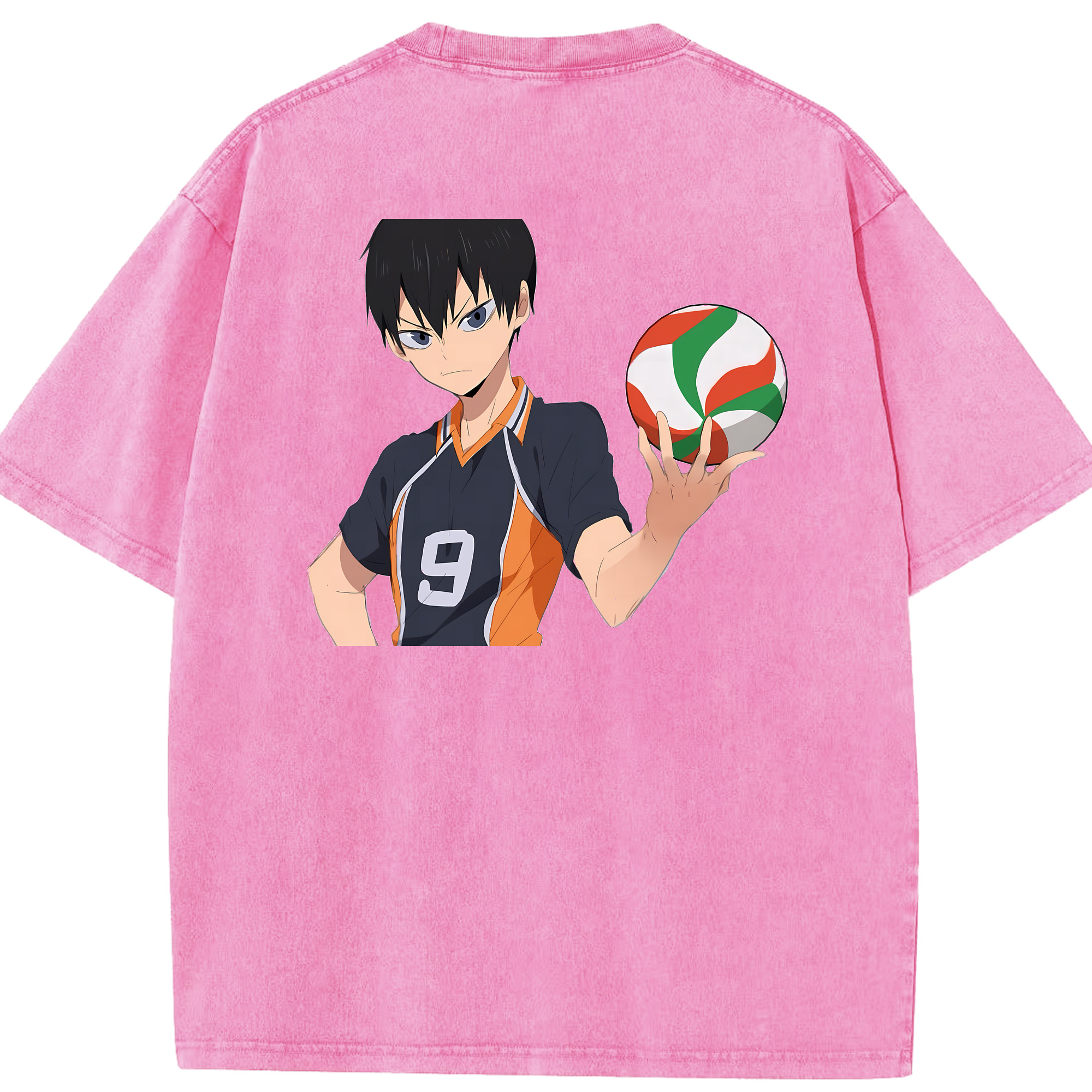 （画像用） ハイキュー!! Haikyu!! 綿100% ヴィンテージ風 半袖Tシャツ（背面プリント）